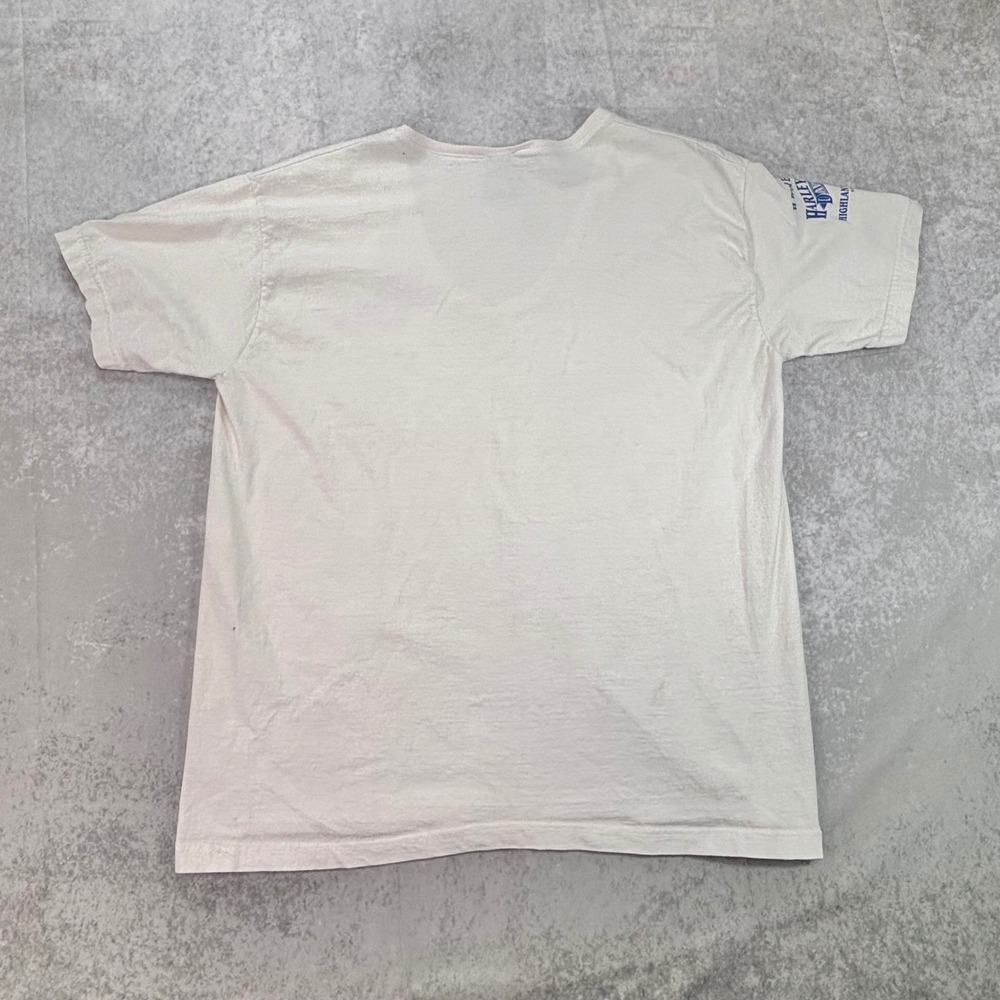 Vintage 1998 Harley Davidson T-Shirt Women's XL V-Neck Edison NJ White - Picture 7 of 9